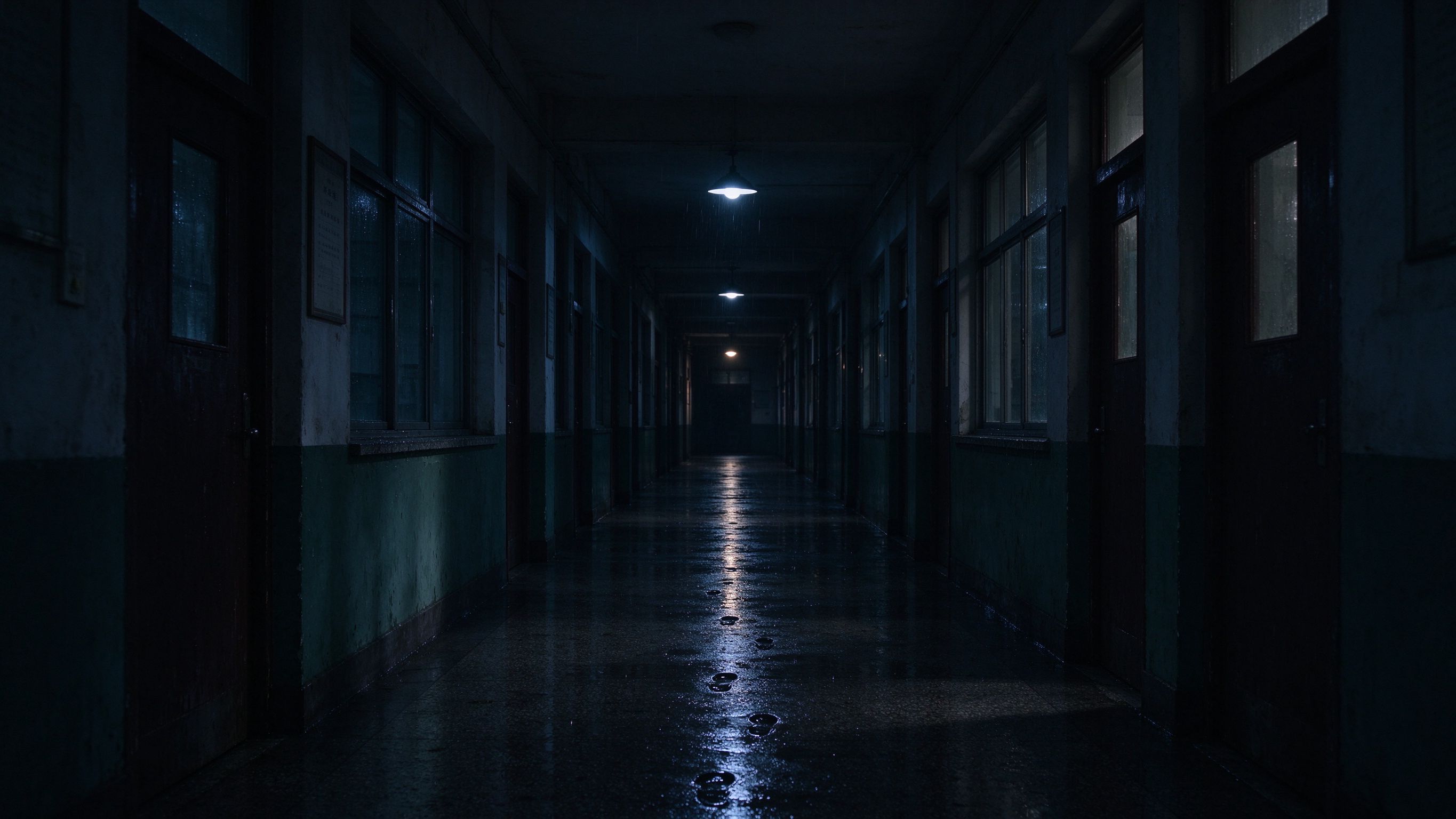 一楼走廊夜景