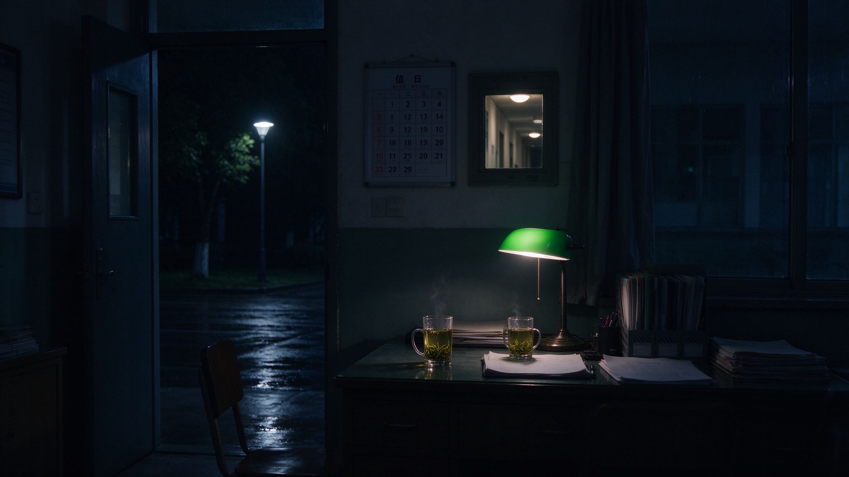 教师值班室夜色